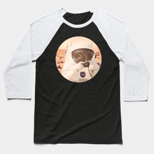 Astronaut Cat Mars Landing Baseball T-Shirt